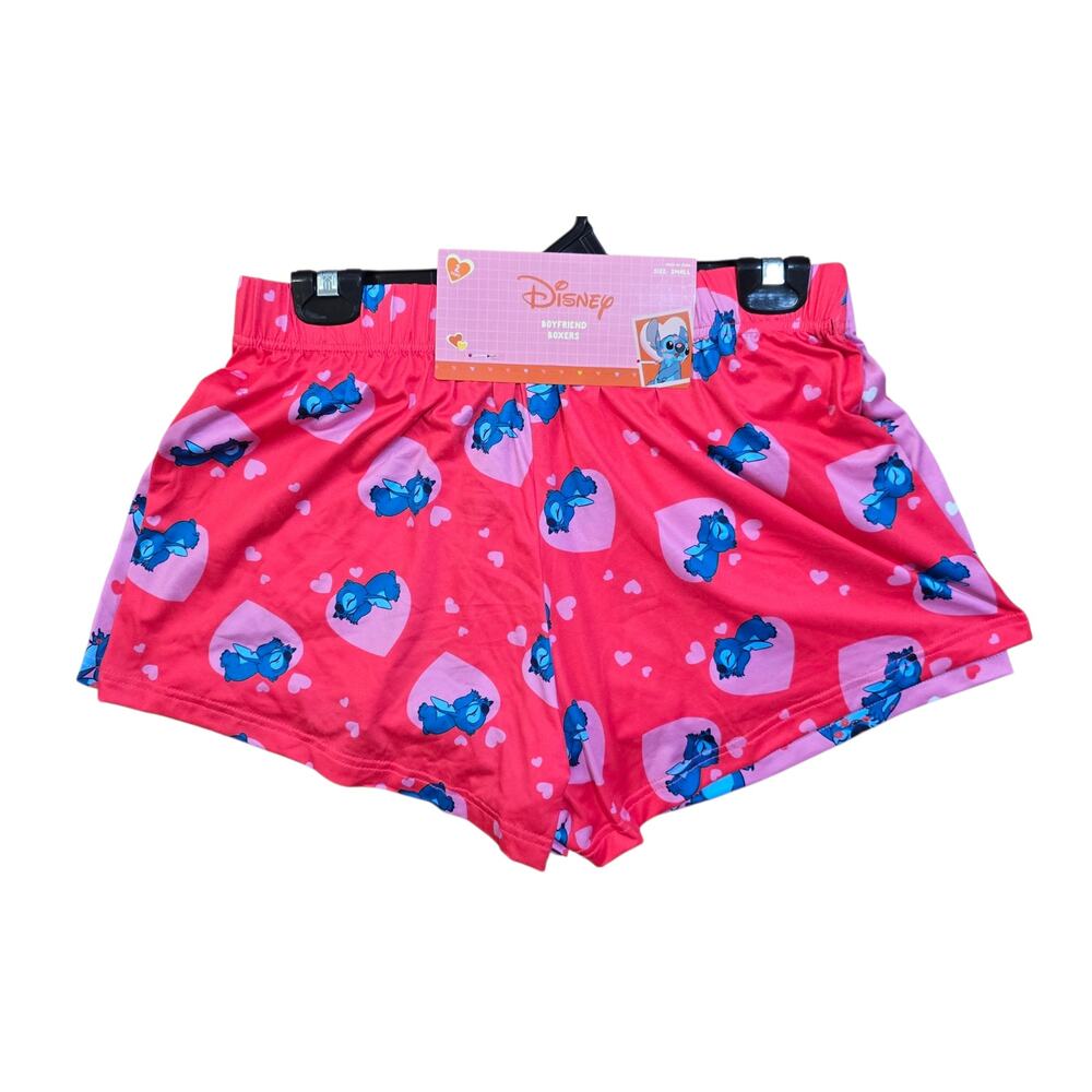 NWT Disney Lilo & Stich Cozy Boyfriend Boxers Pajama Lounge Shorts Small